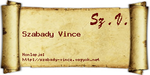Szabady Vince névjegykártya